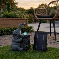 Garden Greatness Elephant with Ball Solar Garden Water Feature | Size: 1 Pack