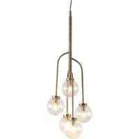 Libra Interiors Wellesley Globe Five Lamp Pendant in Gold