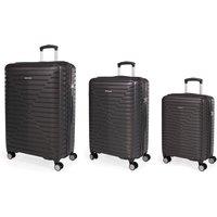 London Fog Cavendish Dark Grey Hard Shell 3pc Suitcase Set, 4 Dual Wheel Luggage | Size: 3 Pack