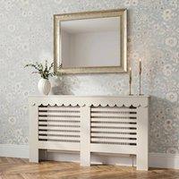 OHS Scallop Radiator Cover Engineered Wood Sideboard Shelf in Cream | Size: Large