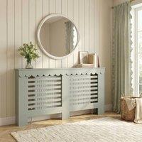 OHS Scallop Radiator Cover Engineered Wood Sideboard Shelf in Pale Green | Size: Large
