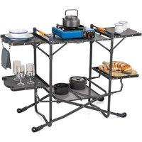 Trail Outdoor Leisure Trail Folding Double Camping Cupboard 6-Shelf with Carry Bag in Grey