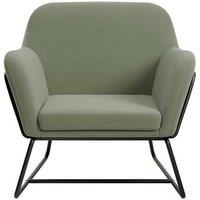 Lemon Pavilion Furniture Charles Armchair - L66 x W75.5 x H76.5 cm - Sage/Black Matte in Green | Size: 1 Pack