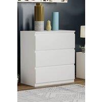 Home Discount Vida Designs Denver 3 Drawer Chest of Drawers Storage in White