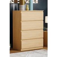 Home Discount Vida Designs Denver 4 Drawer Chest of Drawers Storage in Brown