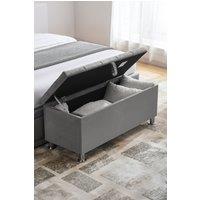 Home Discount Vida Designs Valencia Storage Ottoman Velvet Fabric UKFR Furniture in Grey