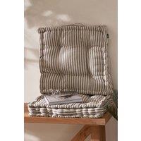 Dibor Set of 2 Giant Grey Striped Indoor Dining Chair Seat Pad Cushions L50cm x W50cm | Size: 50 cm x 50 cm