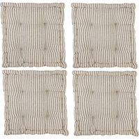 Dibor Set of 4 Giant Grey Striped Indoor Dining Chair Seat Pad Cushions L50cm x W50cm | Size: 50 cm x 50 cm