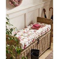 Dibor Vintage Style Pink Floral Indoor Hallway Furniture Bench Seat Pad L105cm x W42cm in Red | Size: Large
