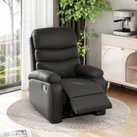 HOMCOM Reclining Chair with Padded Armrest & Retractable Footrest Black
