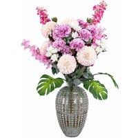 Leaf 75cm Dahlia Artificial Flowers Tropical Blossom Bubble Vase Premium in Pink
