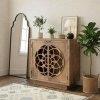 FurnitureboxUK Wharton Square Walnut Wood 2 Door Decorative Sideboard