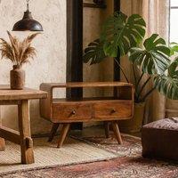Wyld Haus Venzone Mini Chestnut Mango Wood TV Media Unit with 2 Drawers in Brown