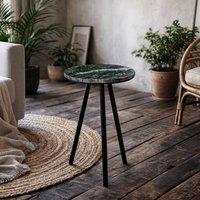 Wyld Haus Alabama Black Marble Side Table with Metal Legs