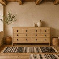 Wyld Haus Barcelona Natural Oak Double Dresser 8 Drawers