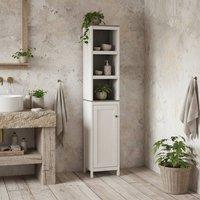 Wyld Haus Salata Tall Bathroom Storage Cabinet Mirror Antique White Shelves