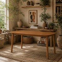 Wyld Haus Graspette Light Brown Solid Pine Rectangular Dining Table 150 x 80cm | Size: 150 x 80 cm