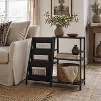 Wyld Haus Tapalo 3 Tier Black Wood Effect Record Player Stand Side Table