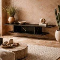 Wyld Haus Dibasa Mizi Black Floating TV Unit Particle Board Cable Management