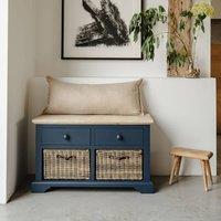 Statement Furniture Florence Storage Bench with 2 Drawers & 2 Baskets in Navy