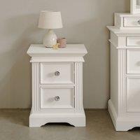 Statement Furniture Gainsborough White 2 Drawer Bedside Table with Crystal Handles