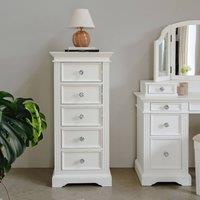 Statement Furniture Gainsborough White Tallboy with Crystal Handles