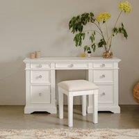 Statement Furniture Gainsborough Dressing Table with 7 Drawers & Crystal Handles in White
