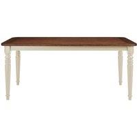Statement Furniture Queensbury Large Dining Table with Oak Top in Cream
