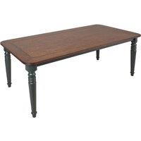 Statement Furniture Queensbury Large Dining Table with Oak Top in Bottle Green