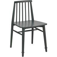 Statement Furniture Queensbury Wooden Dining Chair with Slatted Back in Bottle Green