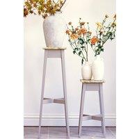 Statement Furniture Florence Set of Tall & Short Indoor Plant Stands (80cm & 50cm) in Taupe