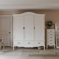Statement Furniture Juliette Triple Wardrobe. French Style 3 Door Wardrobe in White