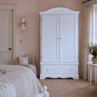Statement Furniture Romance Double Wardrobe With Drawer & Crystal Handles in Cool White