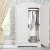 Statement Furniture Romance Double Wardrobe French Style with Crystal Handles in Light Grey