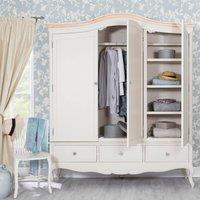 Statement Furniture Juliette Triple Wardrobe. French Style with Crystal Handles in Ivory