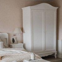 Statement Furniture Juliette Double Wardrobe. French Style with Crystal Handles in White