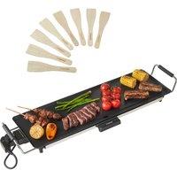 Emperial Electric Teppanyaki Grill XL Table Top BBQ Griddle Non Stick Hot Plate in Black