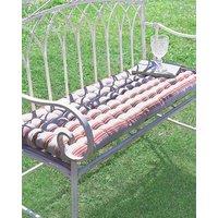 Dibor Traditional Style Red Stripe Quilted Summer Outdoor Garden Bench Cushion L100cm x W40cm | Size: Large