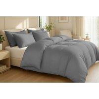 Pamposh 400TC Egyptian Cotton Duvet Cover Set With Hidden Zipper Closure in Grey | Size: Single