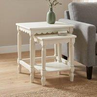 Scottish Everlastings Ltd Ivory Set of 2 Scalloped Edge Nesting Tables