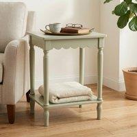 Scottish Everlastings Ltd Moss Green Scalloped Edge Side Table in Pale Green