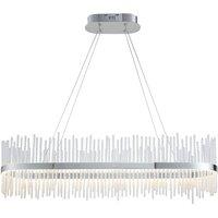 Netlighting Trapani Bar Pendant Ceiling Light Chrome Plate Clear Glass in Grey