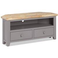 Statement Furniture Florence Corner TV Unit With 2 Drawers & Shelf in Light Grey