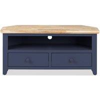 Statement Furniture Florence Corner TV Unit With 2 Drawers & Shelf in Navy