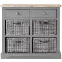 Statement Furniture Florence Sideboard with 2 Drawers & Removable Storage Baskets in Light Grey
