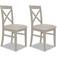 Statement Furniture Florence Crossback Upholstered Seat Chairs Set of 2 in Taupe
