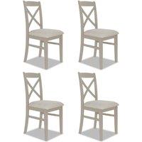Statement Furniture Florence Crossback Upholstered Seat Chairs Set of 4 in Taupe
