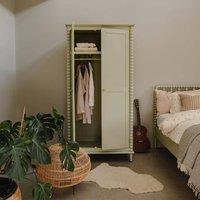 Statement Furniture Cromwell Double Wardrobe with Shelf & Hanging Rail in Light Green