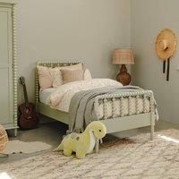 Statement Furniture Cromwell 3ft Wooden Bed Frame with Bobbin Design Head & Footboards in Light Green | Size: Single