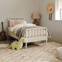 Statement Furniture Cromwell 3ft Wooden Bed Frame with Bobbin Design Head & Footboards in Cream | Size: Single